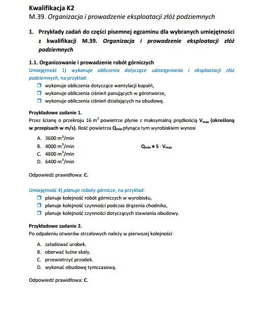 Nowy egzamin zawodowy 2014: TECHNIK GÓRNICTWA PODZIEMNEGO [ARKUSZE, PYTANIA]