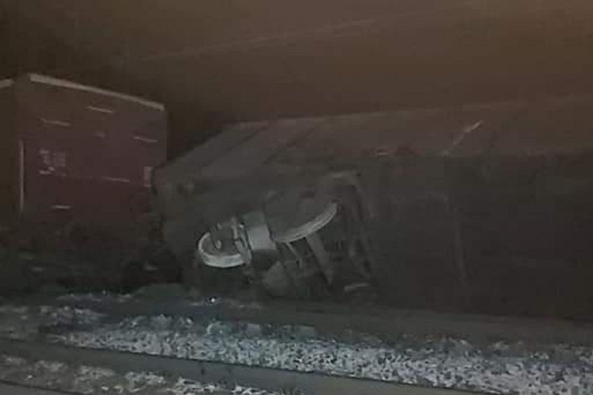 Wypadek pociągu towarowego w miejscowości Masłońskie.