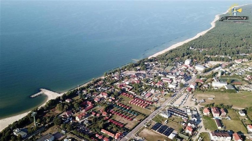 Sztuczna plaża z lotu ptaka