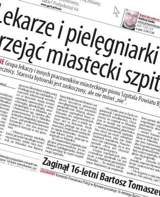 W środę w Głosie Pomorza: Lekarze i pielęgniarki chcą przejąć szpital