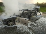 BMW poszło z dymem na drodze powiatowej