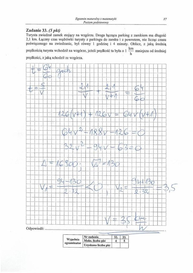 Matura 2014 - matematyka odpowiedzi