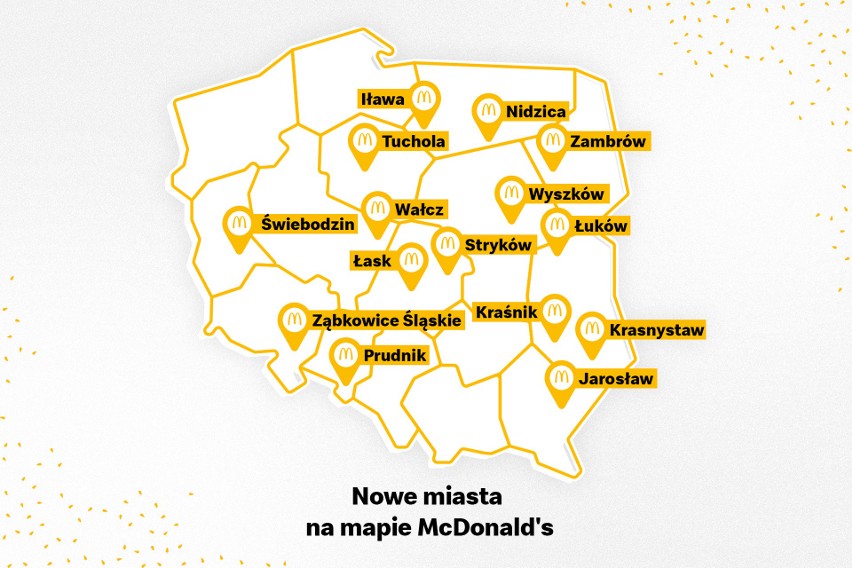 Nowe miasta w Polsce na mapie McDonald's