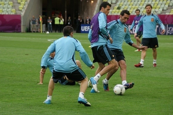 Hiszpanie trenowali na stadionie w Gdańsku.