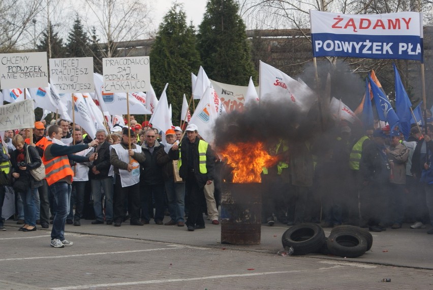 ArcelorMittal Poland pikieta pracowników