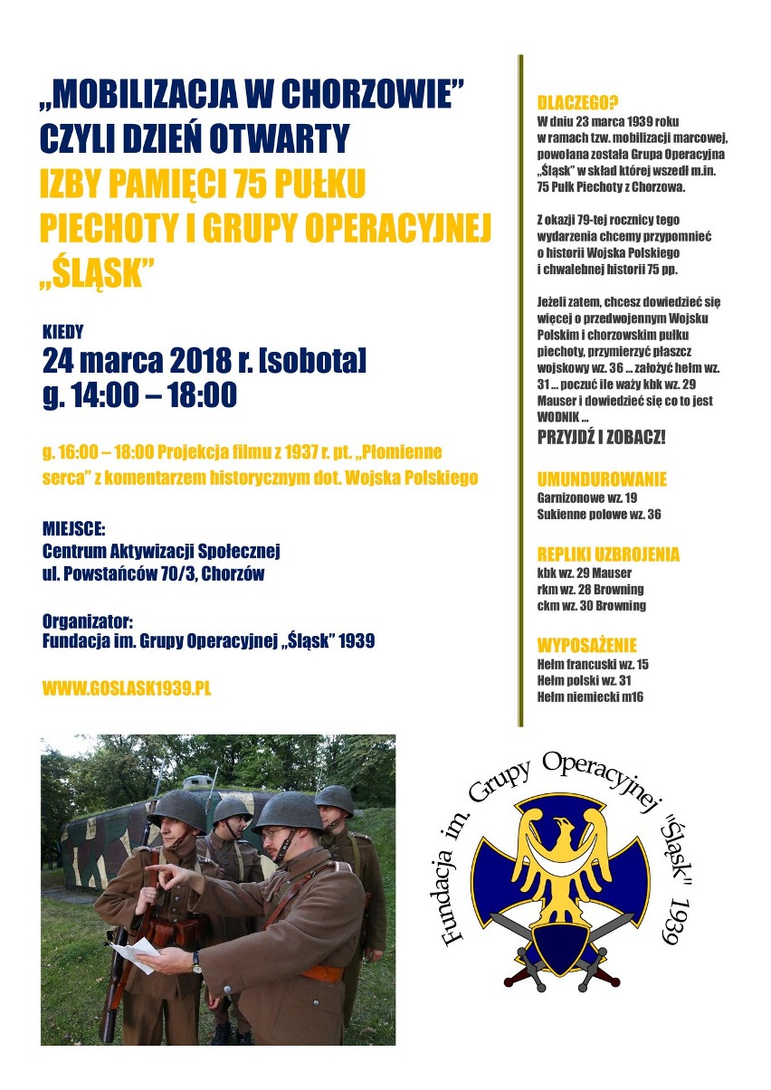 Imprezę „Mobilizacja w Chorzowie”  organizuje Izba Pamięci...