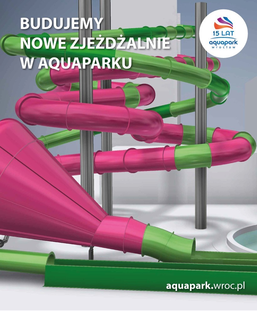 Tak będą wyglądać dwie nowe zjeżdżalnie w Aquapark Wrocław....
