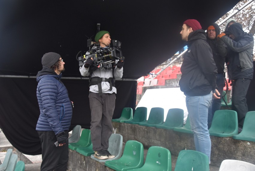 Na domowym stadionie sosnowieckiej drużyny ekipa filmowa...