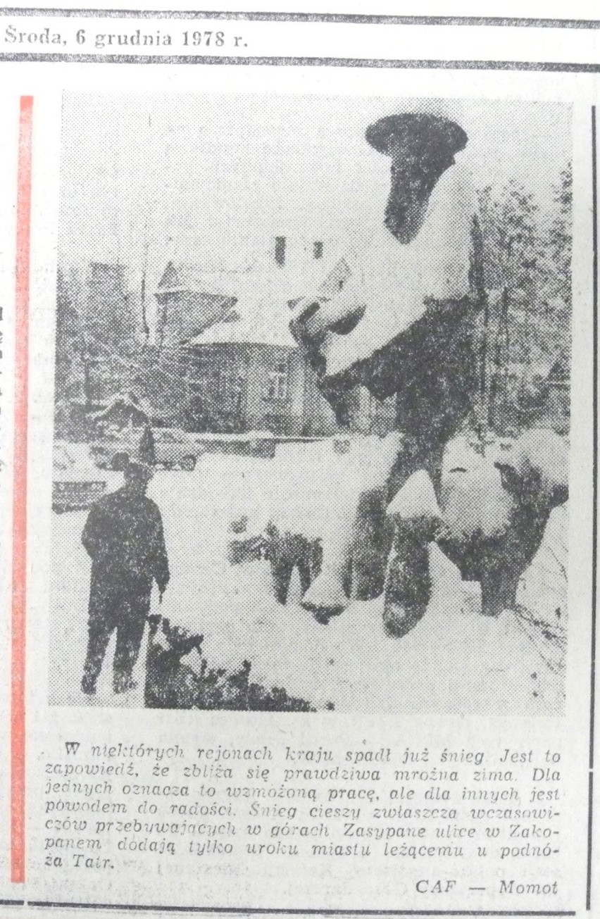 Na przełomie lat 1978-1979 Polskę nawiedziła zima, która...