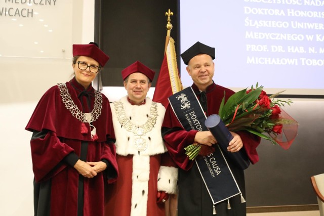 Inauguracja roku akademickiego 2022/2023 na Śląskim Uniwersytecie Medycznym w Katowicach oraz ceremonia nadania tytułu doktora honoris causa prof. dr. hab. n. med. Michałowi Toborkowi.