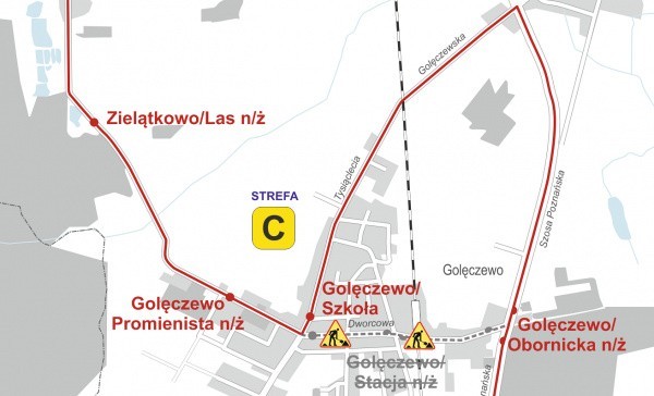 Zamknięcie przejazdu kolejowego w Golęczewie. Zmienione trasy autobusów linii nr 905 i 907