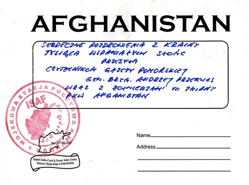 Pozdrowienia z Afganistanu dla Czytelników "Pomorskiej" śle generał wraz z żołnierzami 