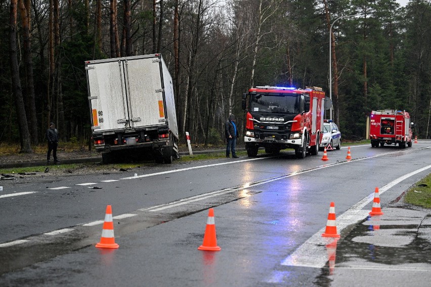 Miejsce śmiertelnego wypadku na drodze krajowej nr 9 między...