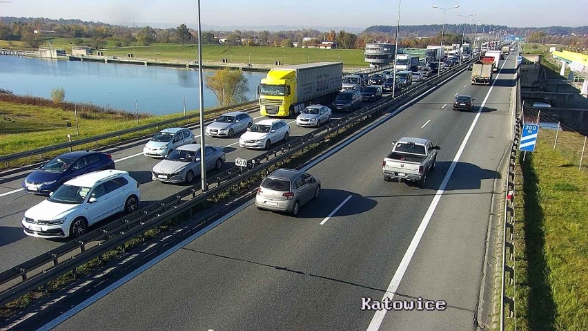 Zator na autostradowej obwodnicy Krakowa