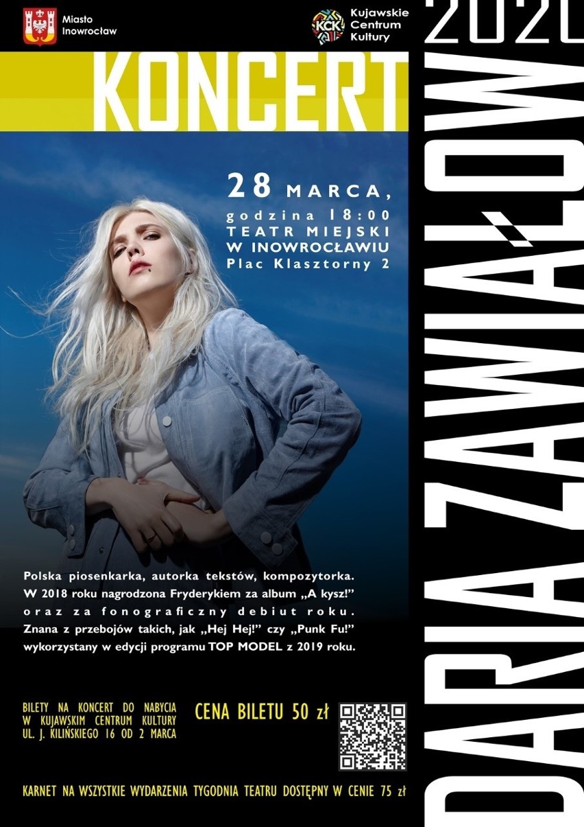 Teatralny tydzień w Inowrocławiu oraz koncert Darii Zawiałow