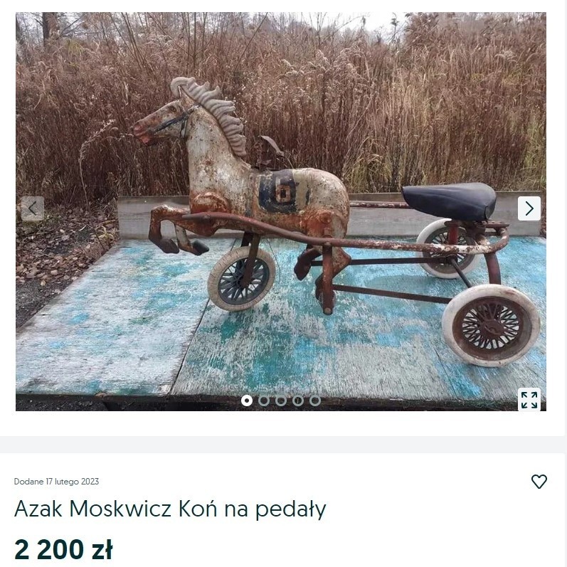 Azak Moskwicz Koń na pedały

Cena: 2 200 zł