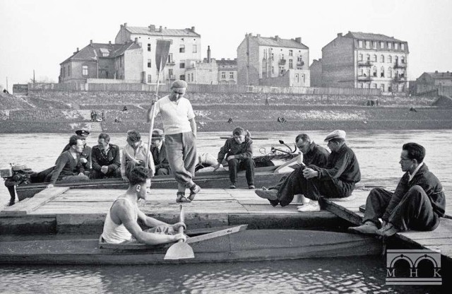 Wisła, w tle kamienice przy ul. A. Madalińskiego, 1934 rok