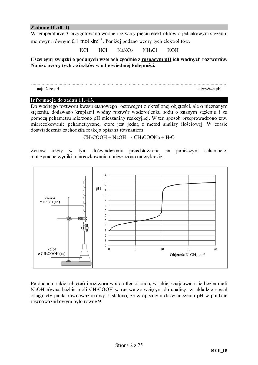 Matura Chemia 2018 Odpowiedzi, Arkusz CKE Matura z chemii...