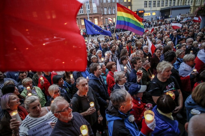 Protesty przed sądami w Gdańsku i Gdyni 21.07. "Solidarność naszą bronią" [zdjęcia, wideo]