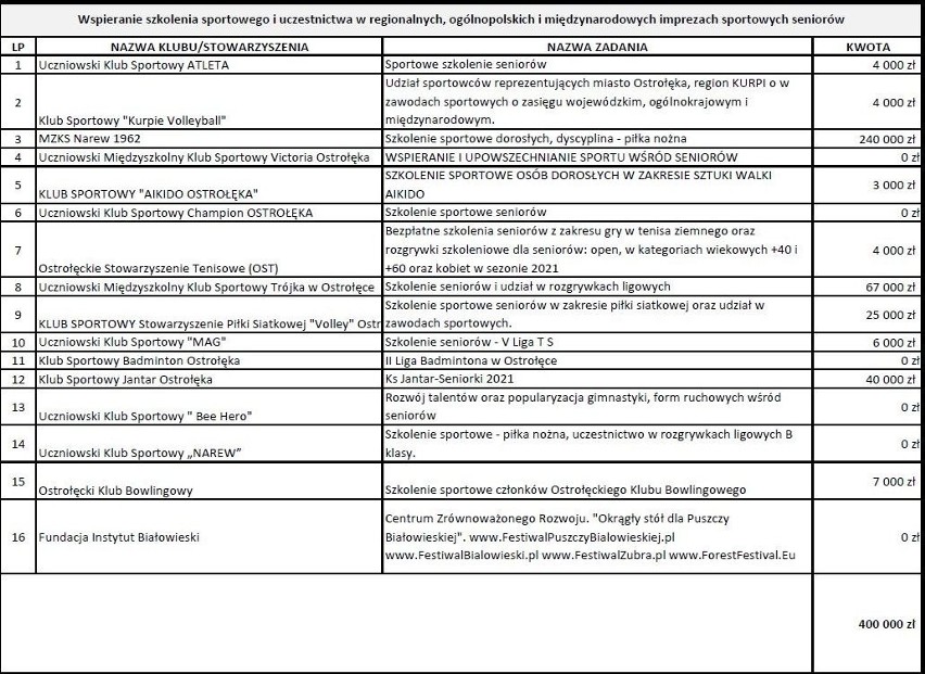 Miejskie dotacje dla ostrołęckich klubów sportowych przyznane. Kto ile dostał? 8.02.2021