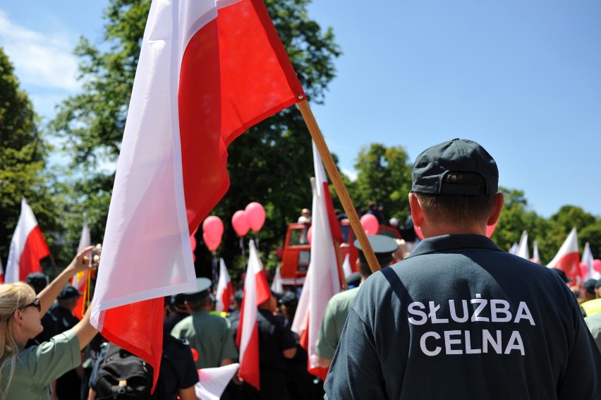 Protest celników w Warszawie 2016