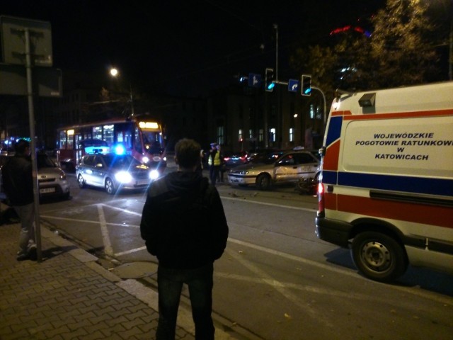 Wypadek na Warszawskiej w Katowicach