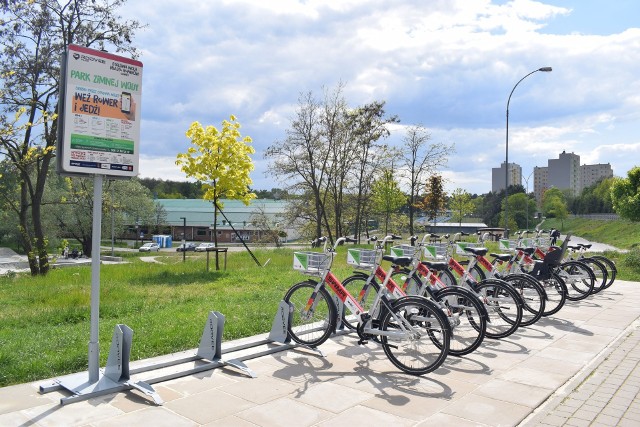 Stacja rowerów miejskich przy Parku Zimnej Wody