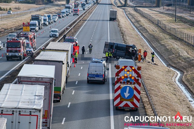 Wypadek na A4 między Węzłami Brzesko i Tarnów, 22.02.2022