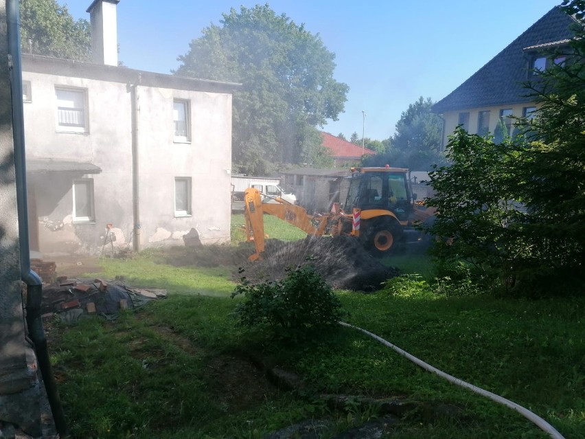 Wyciek gazu w Połczynie-Zdroju. Koparka uszkodziła rurę