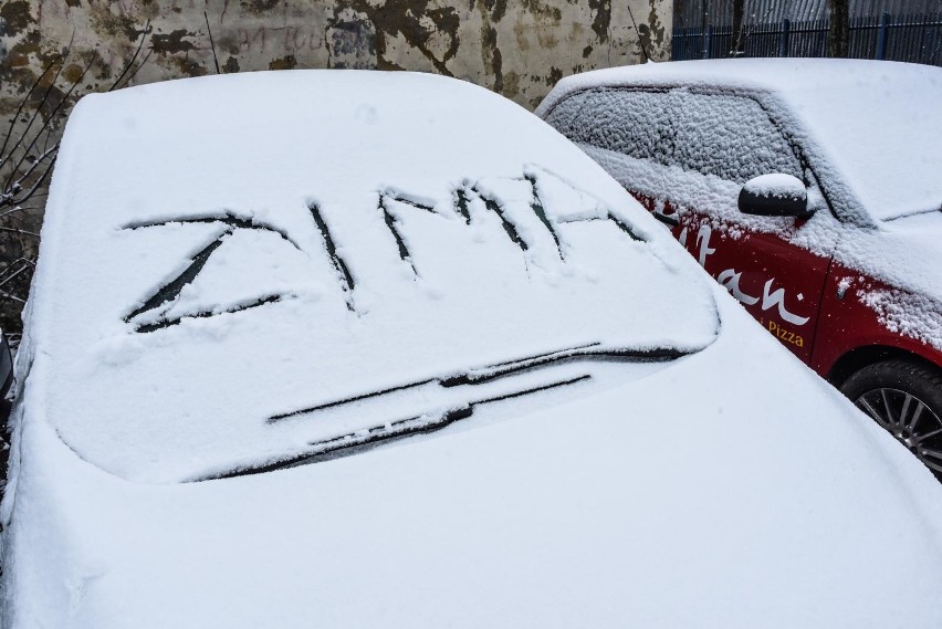 Śnieg w Bydgoszczy i regionie padał już od samego rana....