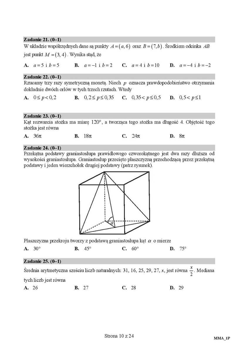 Matura 2016: Matematyka poziom podstawowy [ODPOWIEDZI,...