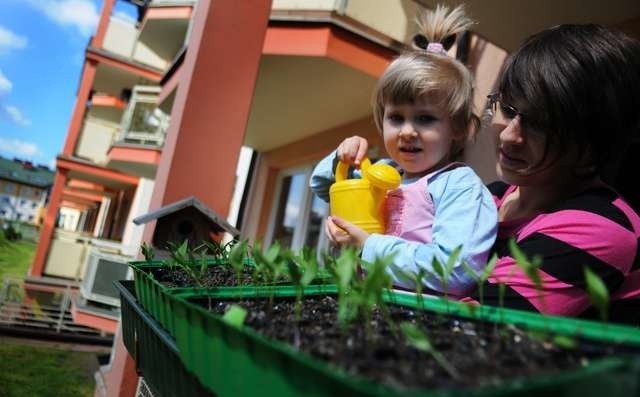 Do jedzenia warzyw Karolina Pejas nie musi córek przekonywać, od kilku sezonów świeże nowalijki serwuje im prosto z balkonu. Na zdjęciu Nina z kiełkującą papryką