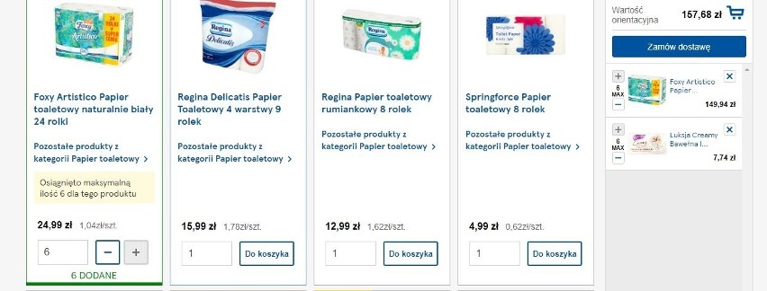 W Tesco Online zamówisz do 6 kostek mydła czy 6 opakowań...