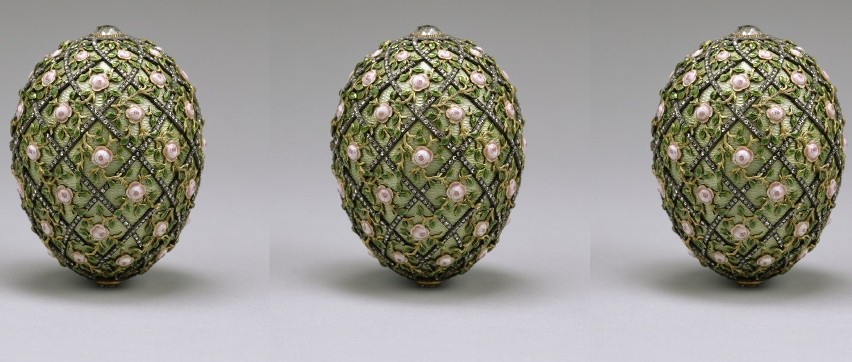 Jajko z pnącymi różami (Rose Trellis Egg) z 1907 roku. Było...