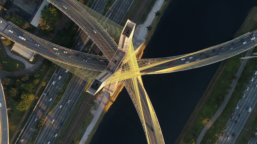 Ponte Octávio Frias de Oliveira, Sao Paulo, Brazylia...