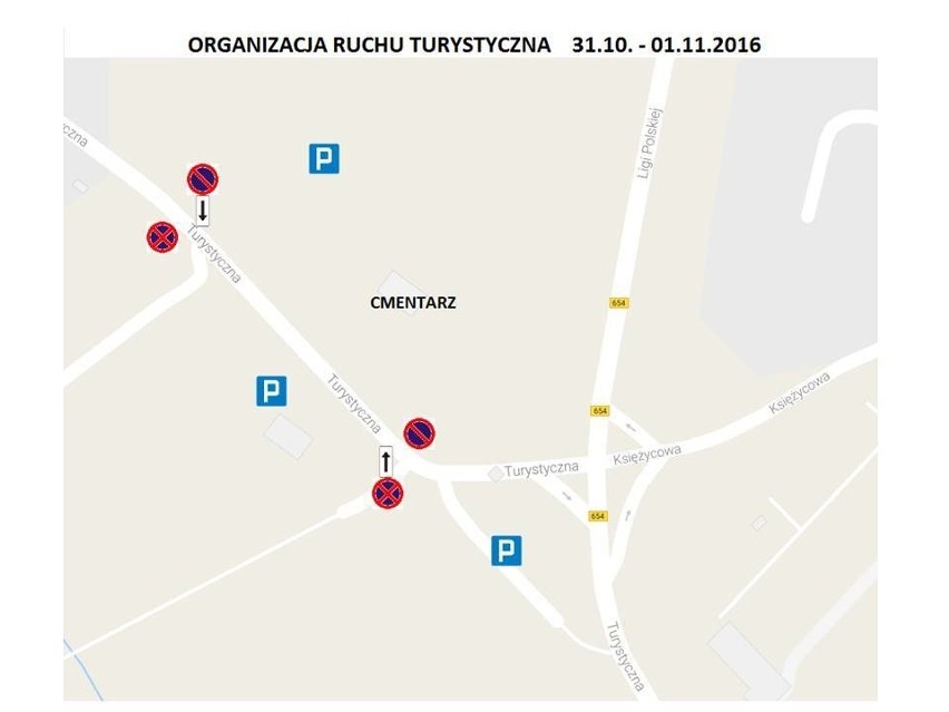 Toruń. Zmiany organizacji ruchu przy cmentarzach w Wszystkich Świętych [MAPY]