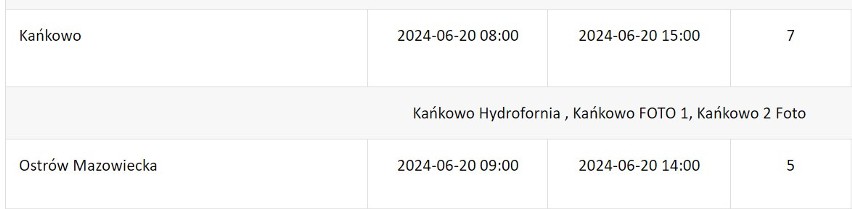 Przerwy w dostawie prądu w regionie. Ostrołęka i powiaty: ostrołęcki, ostrowski i makowski 19 - 27.06.2024