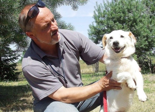 Dzięki pracownikom schroniska wyrzucone pieski mają szansę znaleźć nowy dom. Na zdjęciu Mariusz Sarnowski.