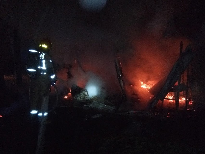 Pożar domku letniskowego w Grabowcu