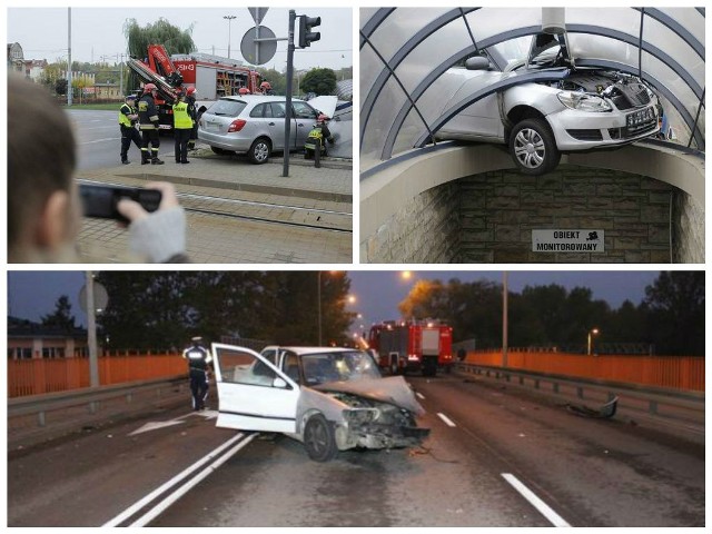 W sobotnie południe na rondzie Jagiellonów w Bydgoszczy można było zobaczyć coś takiego. Wyglądało bardzo groźnie, na szczęście kierowca wyszedł z kraksy cało. Na zdjęciu poniżej prezentujemy wypadek w Inowrocławiu.