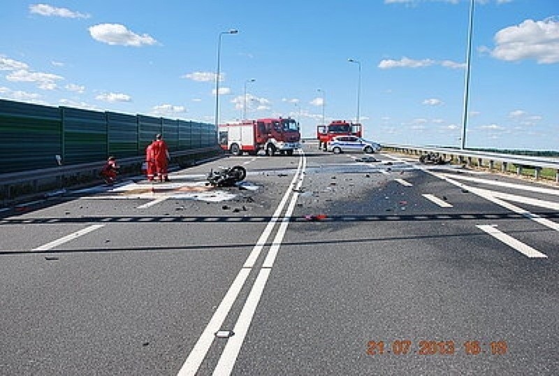 Wypadek motocyklistów