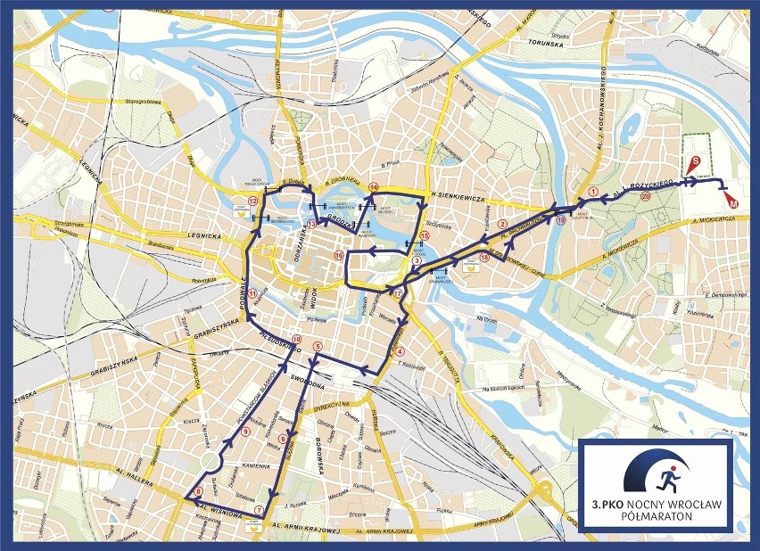 Nocny Półmaraton Wrocław - ZOBACZ NOWĄ TRASĘ