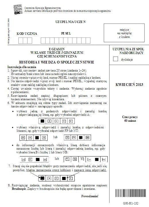 Egzamin gimnazjalny 2013: test zakończony. Polski, historia, WOS