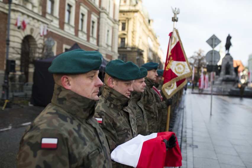 Święto Niepodległości 2017 na placu Matejki w Krakowie