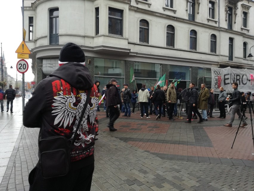 Protest narodowców na Stawowej w Katowicach