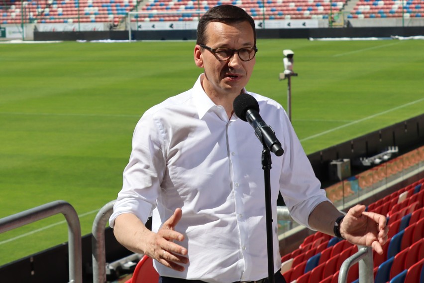 Premier Mateusz Morawiecki odwiedził dzisiaj stadion Górnika...