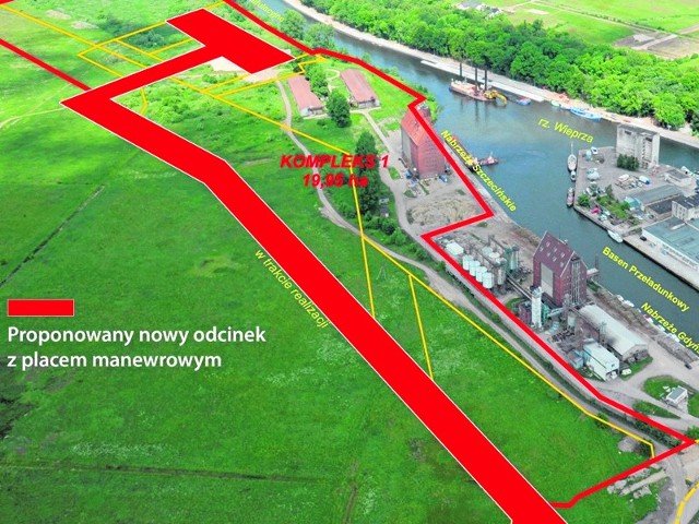 Droga do portu już pewna. Znamy szczegóły tej inwestycji Tak na ujęciu z lotu ptaka wygląda przebieg nowej drogi biegnącej do darłowskiego portu. Będzie ona zaczynała się na rondzie przy ulicy Lotników Morskich