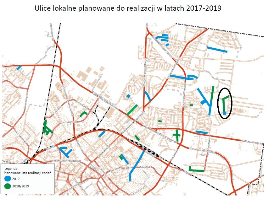 Planowane realizacje remontów dróg w latach 2017-2019.