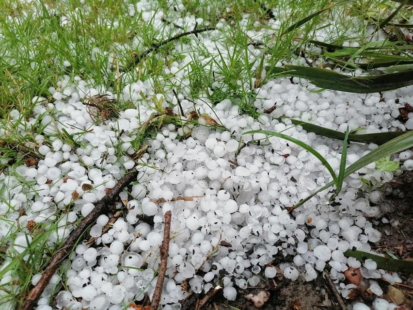 Krajobraz po gradobiciu w gminie Niepołomice. Szkody są bardzo duże. Ucierpiały domy, szkoły, uprawy