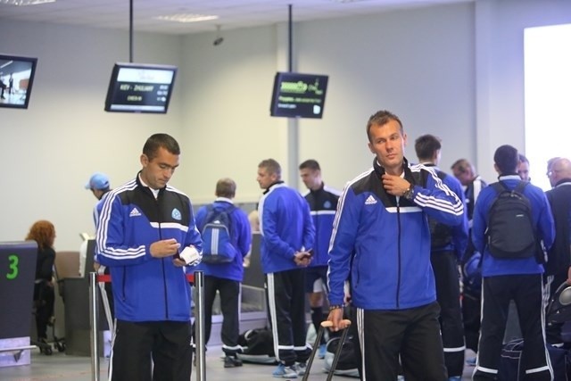 Zawodnicy Ruchu Chorzów na lotnisku Katowice Airport